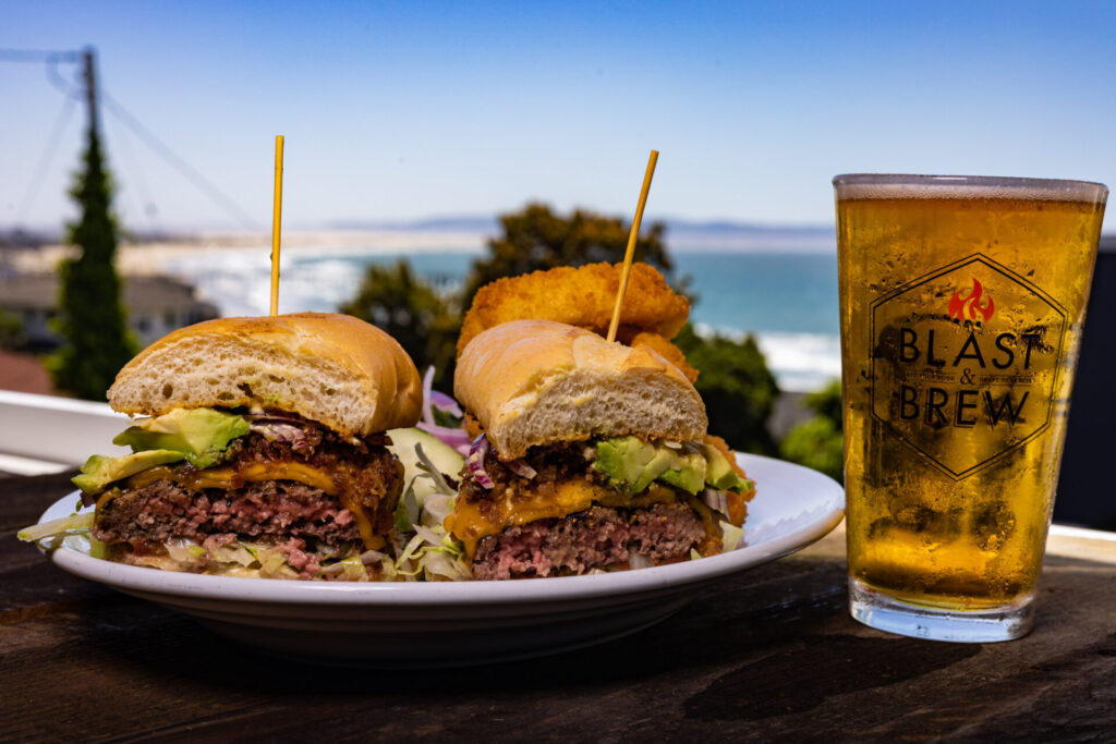 Burgers by the beach.