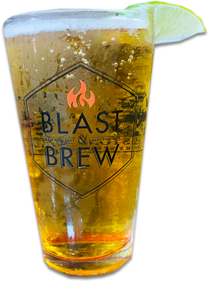 Glass of light beer.