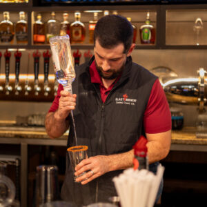 Making drinks.